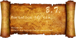 Bartalics Tácia névjegykártya